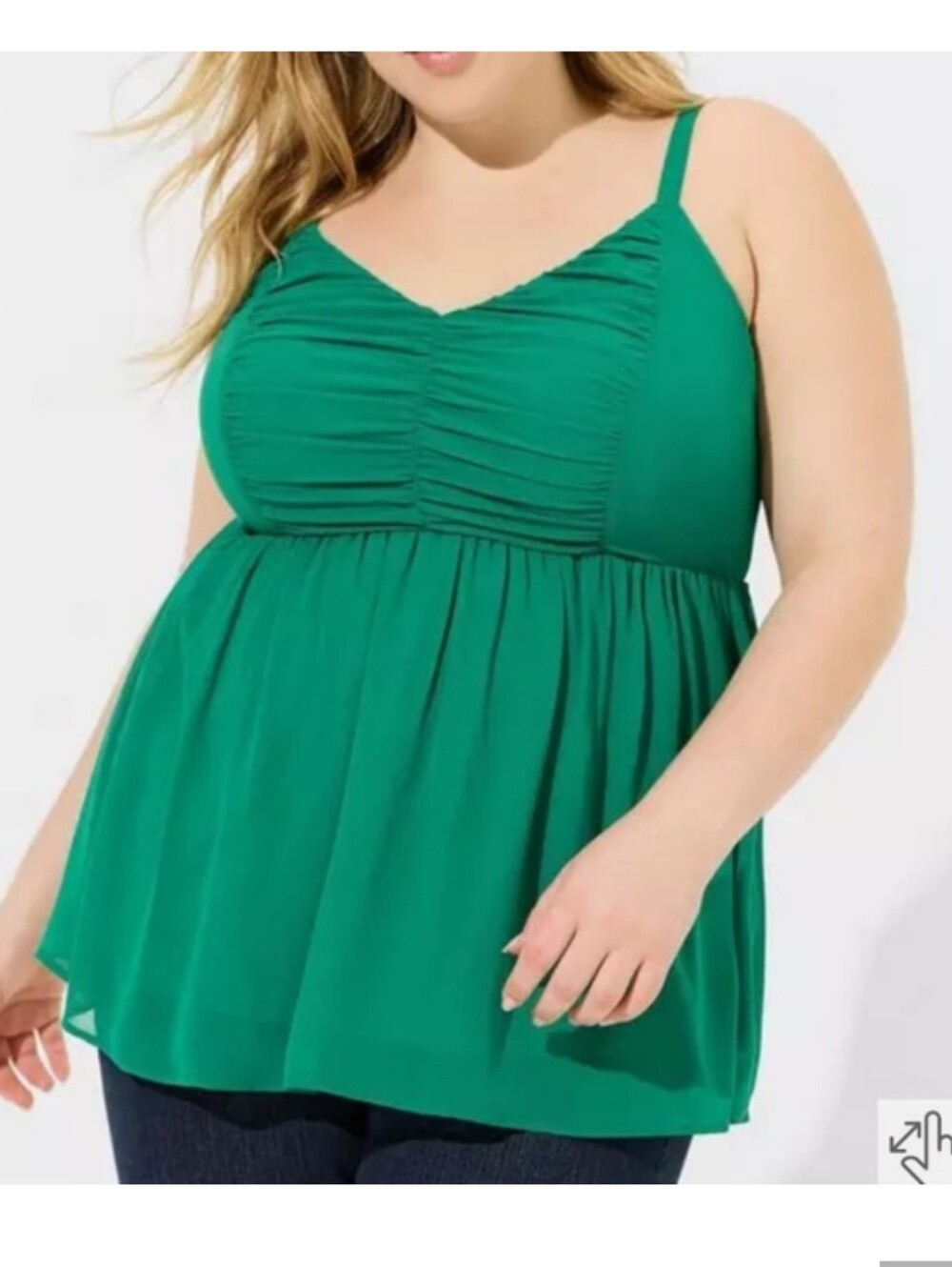 torrid Emerald Green Ruched Empire Camisole
